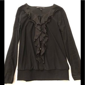 White House Black Market black ruffled blouse